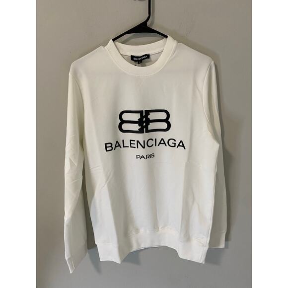New Balenciaga Unisex Logo Print Long Sleeve Sweater Size Medium - Picture 1 of 3